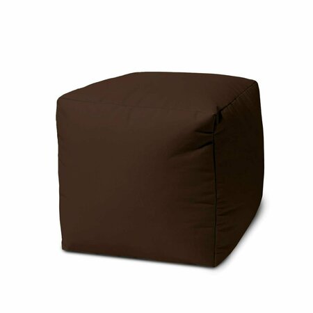 HOMEROOTS 17 Cool Dark Chocolate Brown Solid Color Indoor Outdoor Pouf Cover 474993